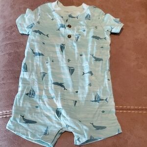 Blue Whale Print Kids One Piece